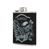 Douane NAAM Biker Schedel Vleugels Motor Garage Heupfles (Links)