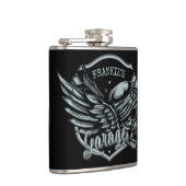 Douane NAAM Biker Schedel Vleugels Motor Garage Heupfles (Rechts)