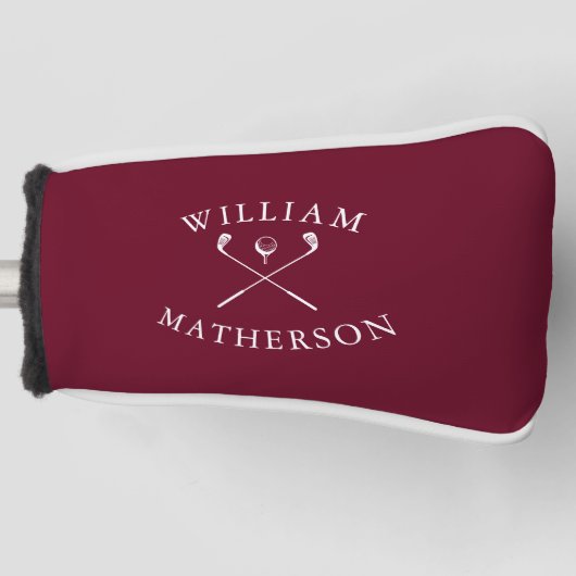Douane Naam Bourgondië en Witte Golfclubs  Golfheadcover (Voorkant)