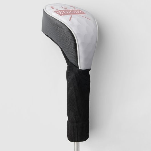 Douane Naam Clubs En Bal Stof Roze Golfheadcover (Schuin)