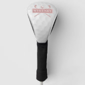 Douane Naam Clubs En Bal Stof Roze Golfheadcover (Voorkant)