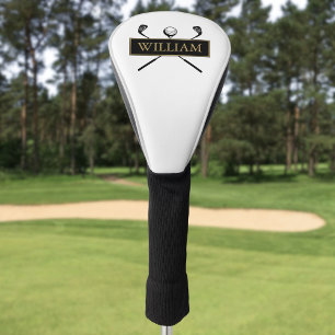 Douane Naam Clubs En Bal Zwart Goud Golfheadcover