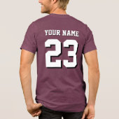 Douane Naam en Nummer Jersey Sporten Tri-Blend Shirt (Achterkant)