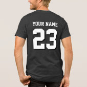 Douane Naam en Nummer Jersey Sporten Tri-Blend Shirt (Achterkant)