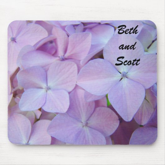 Douane Naam mouspad Beth en Scott Hydrangea Muismat (Voorkant)