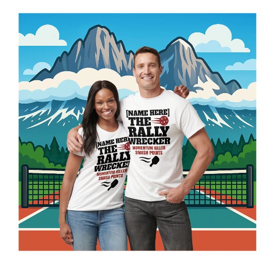 Douane Naam Pickleball Rally Wrecker T-shirt
