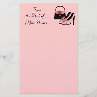 Douane Naam Retro toont Stationery (roze) Briefpapier