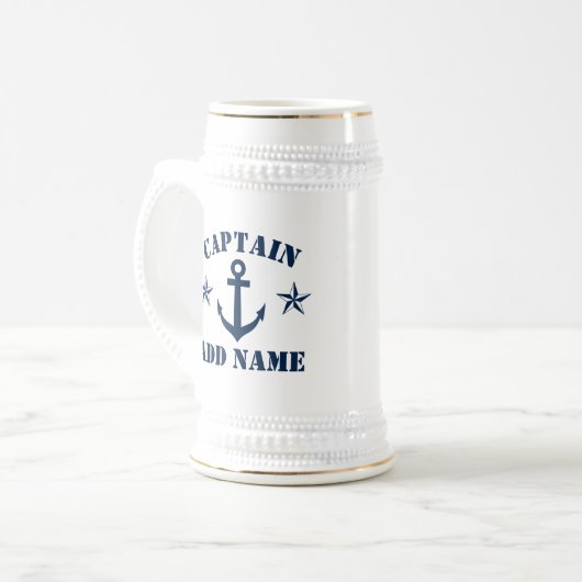 Douane-nautische-biescadeau voor bootkapitein bierpul (Voorkant links)
