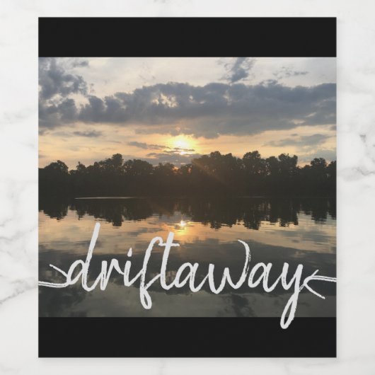 DOUANE nautische DRIFT AWAY-scriptletters | Wijn Etiket (Enkel label)