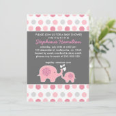 Douane olifantenpoka stipt babymeisje douche kaart (Staand voorkant)