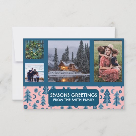 DOUANE PHOTOS Retro Pine Trees kerstkaart (Voorkant)