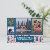 DOUANE PHOTOS Retro Pine Trees kerstkaart (Staand voorkant)