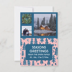 DOUANE PHOTOS Retro Pine Trees kerstkaart