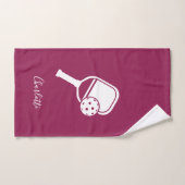 Douane Pickleball Spelers Swag Script Elke Kleur Handdoek (Handdoek)