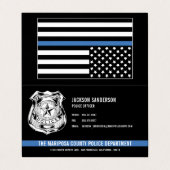 Douane Politie Afdeling Dunne Blauwe Lijn Logo Visitekaartje (Buitenkant ongevouwen)