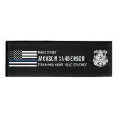 Douane Politieagent Afdeling Dunne Blauwe Lijn Naambadge (Voorkant)