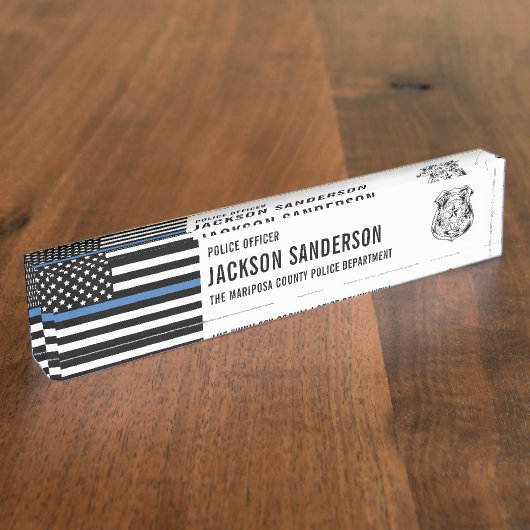 Douane Politieagent Afdeling Dunne Blauwe Lijn Naambordje (Zijkant)