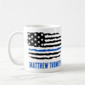 Douane Politieagent Dunne Blauwe Lijn Amerikaanse  Koffiemok (Links)