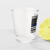 Douane Politieagent Dunne Blauwe Lijn Politie Vlag Shot Glas (Links)