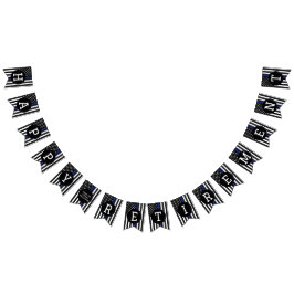 Douane-politieagent met blauwe lijn pensioen vlaggetjes