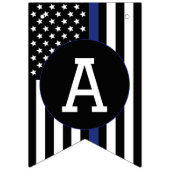 Douane-politieagent met blauwe lijn pensioen vlaggetjes (Tweede vlag)