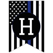 Douane-politieagent met blauwe lijn pensioen vlaggetjes (Eerste vlag)