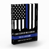 Douane-politieagent met blauwe lijnvlag fotoblokken (Links)