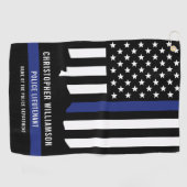 Douane-politieagent met blauwe lijnvlag golfhanddoek (Horizontaal)