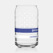 Douane-politieagent met politie-afdeling blauwe li blikvorm glas (Voorkant)