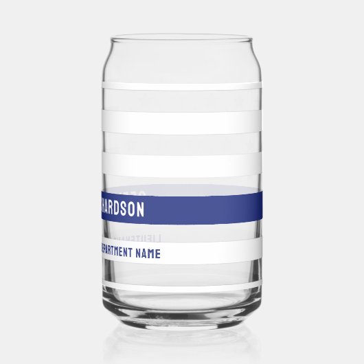 Douane-politieagent met politie-afdeling blauwe li blikvorm glas (Achterkant)