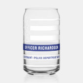 Douane-politieagent met politie-afdeling blauwe li blikvorm glas (Links)