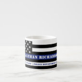 Douane-politieagent met politie-afdeling blauwe li espresso kop (Voorkant)