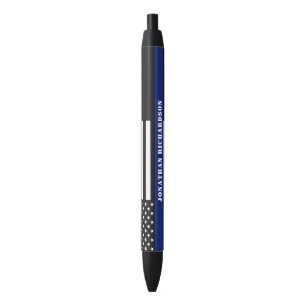 Douane-politieagent met politie-afdeling blauwe li zwarte inkt pen