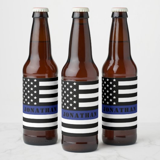 Douane Politieagent Thin Blue Line Police Dept. Bier Etiket (Flessen)