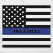 Douane Politieagent Thin Blue Line Police Dept. Bier Etiket (Enkel label)