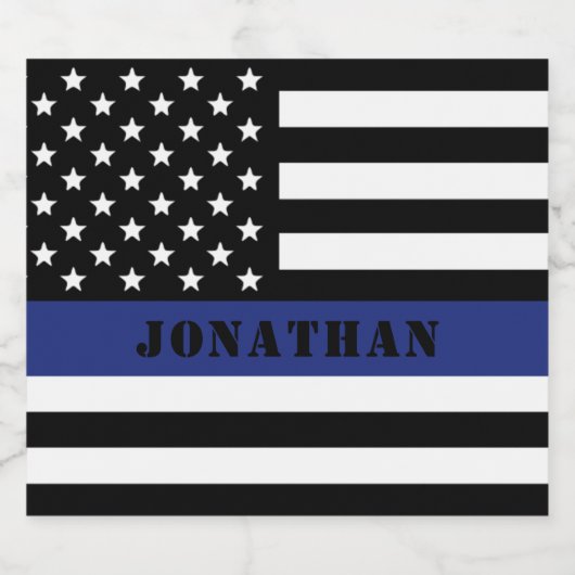 Douane Politieagent Thin Blue Line Police Dept. Bier Etiket (Enkel label)