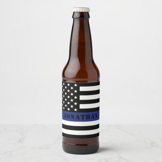 Douane Politieagent Thin Blue Line Police Dept. Bier Etiket (Voorkant)