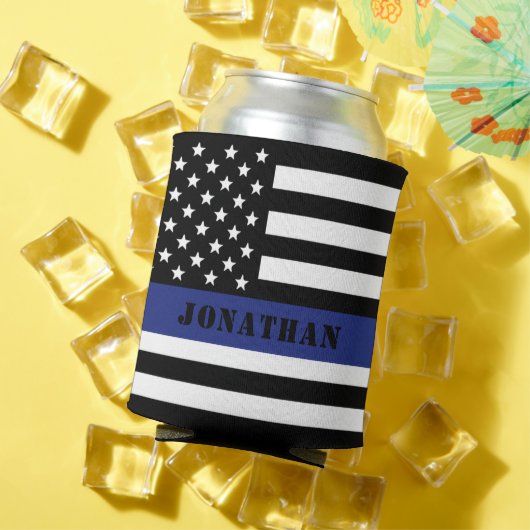 Douane Politieagent Thin Blue Line Police Dept. Blikjeskoeler (Insitu Zomer)