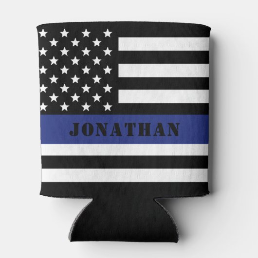 Douane Politieagent Thin Blue Line Police Dept. Blikjeskoeler (Achterkant)