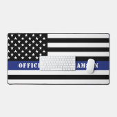 Douane Politieagent Thin Blue Line Police Dept. Bureaumat (Keyboard & Muis)