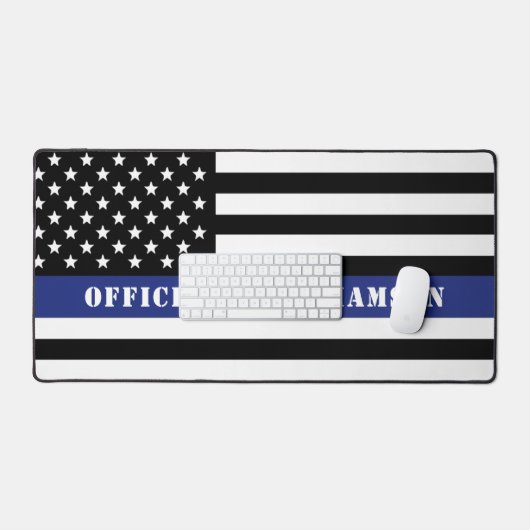 Douane Politieagent Thin Blue Line Police Dept. Bureaumat (Keyboard & Muis)