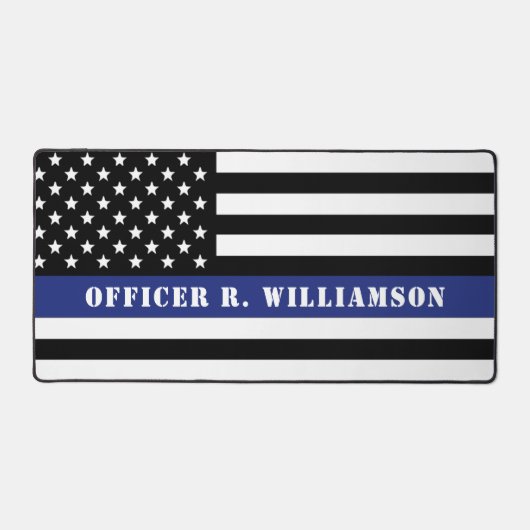 Douane Politieagent Thin Blue Line Police Dept. Bureaumat (Voorkant)