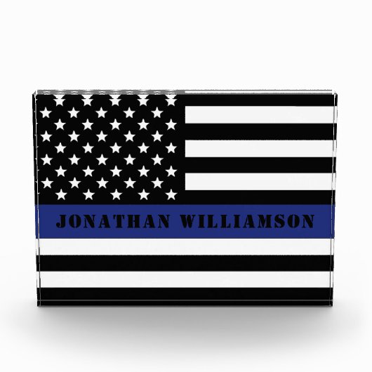 Douane Politieagent Thin Blue Line Police Dept. Fotoblokken (Voorkant)