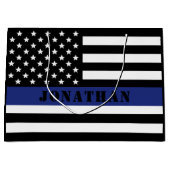 Douane Politieagent Thin Blue Line Police Dept. Groot Cadeauzakje (Voorkant)