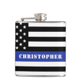 Douane Politieagent Thin Blue Line Police Dept. Heupfles (Voorkant)