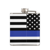 Douane Politieagent Thin Blue Line Police Dept. Heupfles (Achterkant)