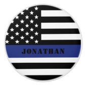 Douane Politieagent Thin Blue Line Police Dept. Keramische Knop (Voorkant)