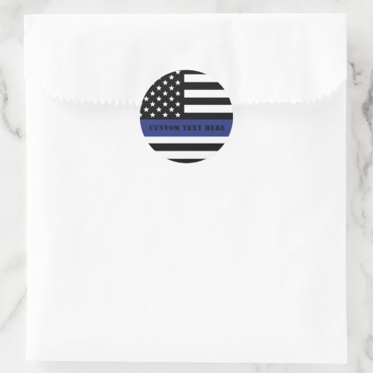 Douane Politieagent Thin Blue Line Police Dept. Ronde Sticker (Tas)