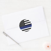 Douane Politieagent Thin Blue Line Police Dept. Ronde Sticker (Envelop)