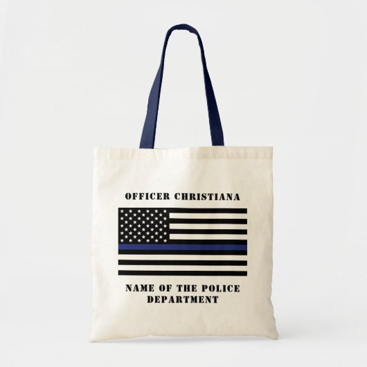 Douane Politieagent Thin Blue Line Police Dept. Tote Bag (Voorkant)